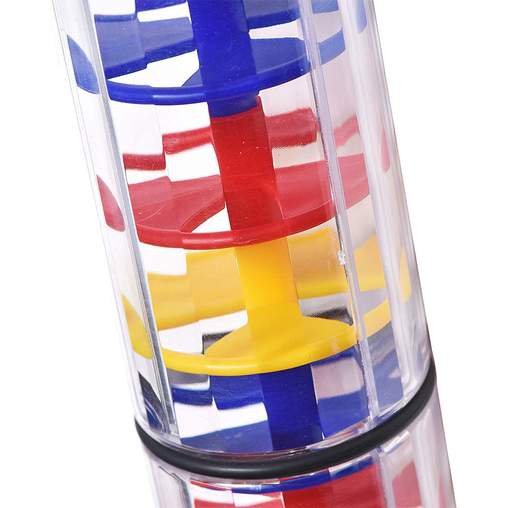 Colorful Rainmaker Musical Toy for Babies 40cm Translucent Shaker Vibrant Beads Rain Sound Educational Sensory Instrument Color Recognition Coordination Development Gift Ages 0+ ABS Safe