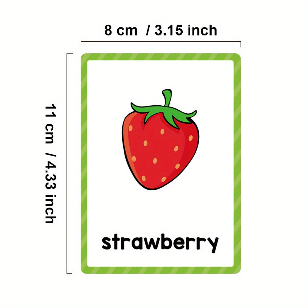 80pcs Educational Flash Cards for Kids Numbers Colors Shapes Fruits Vegetables Food Vocabulary with English Labels & 4 Sorting Rings Durable Learning Flashcards for Toddlers Preschool Kindergarten