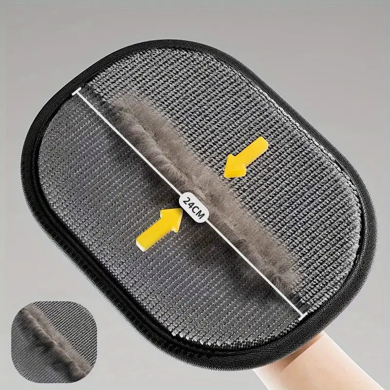 Pet Hair Removal Grooming Glove - Upgraded Large Static Cat & Dog Deshedding Glove 9.84x7.08 Inch, Efficient Pet Hair & Dander Remover for Furniture Clothes & Couch, Reusable Pet Grooming Tool