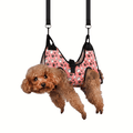 Pet Grooming Hammock Nail Trimming Sling - Comfort Grip Polyester Dog & Cat Restraint Hammock for Stress-Free Nail Clipping, Bath & Grooming, Sizes S/M/L for Small to Medium Breeds