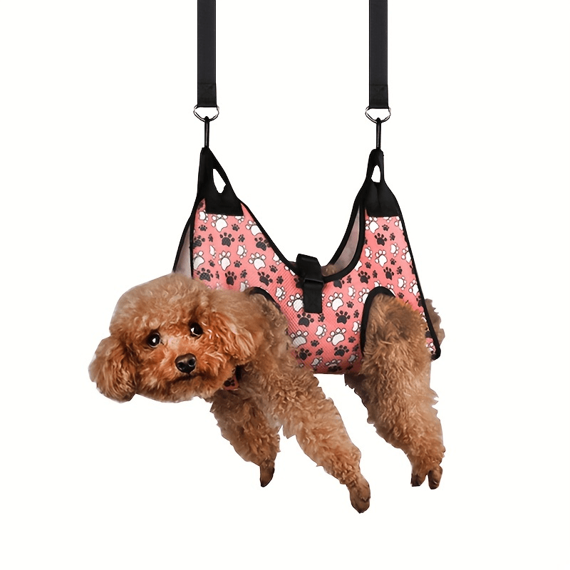 Pet Grooming Hammock Nail Trimming Sling - Comfort Grip Polyester Dog & Cat Restraint Hammock for Stress-Free Nail Clipping, Bath & Grooming, Sizes S/M/L for Small to Medium Breeds