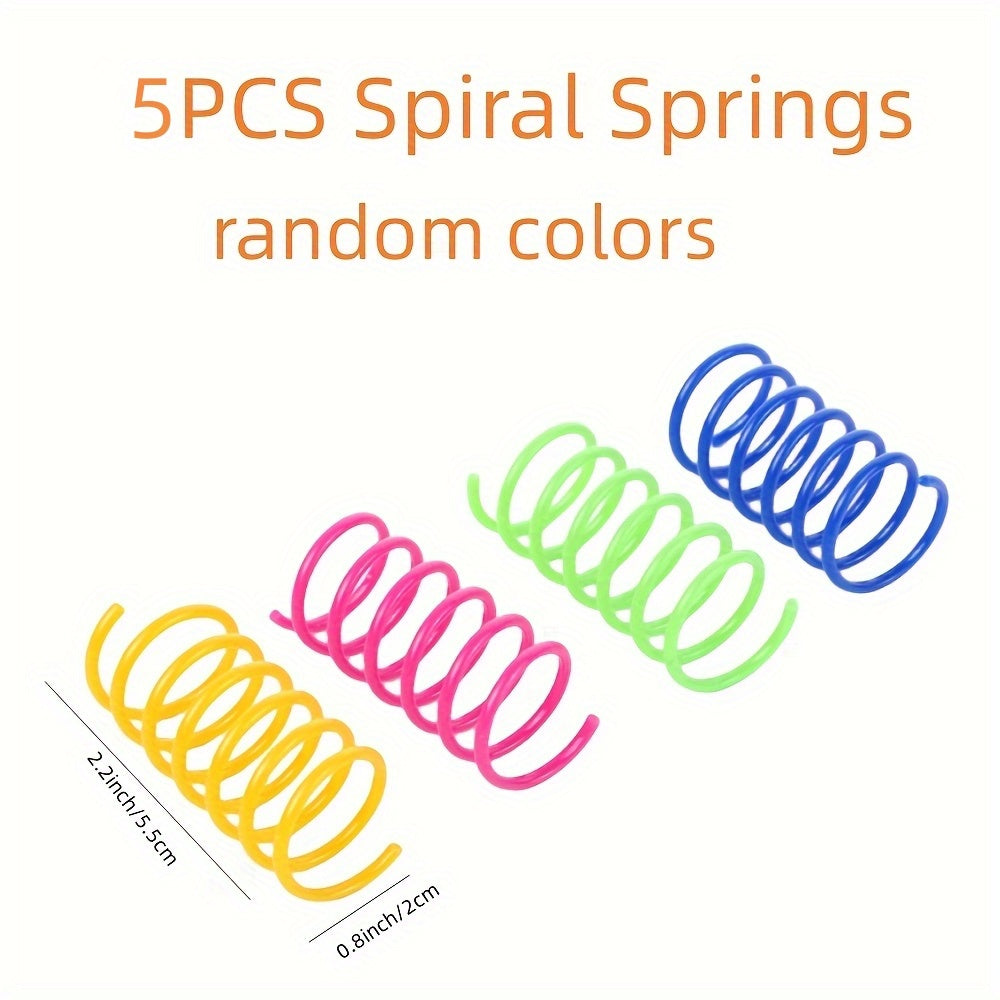 Interactive Cat Toy Pack 15pcs - Crinkle Balls, Sparkle Balls & Spiral Springs for Cats - Variety Set for Indoor Cats, Kittens - No Battery Needed