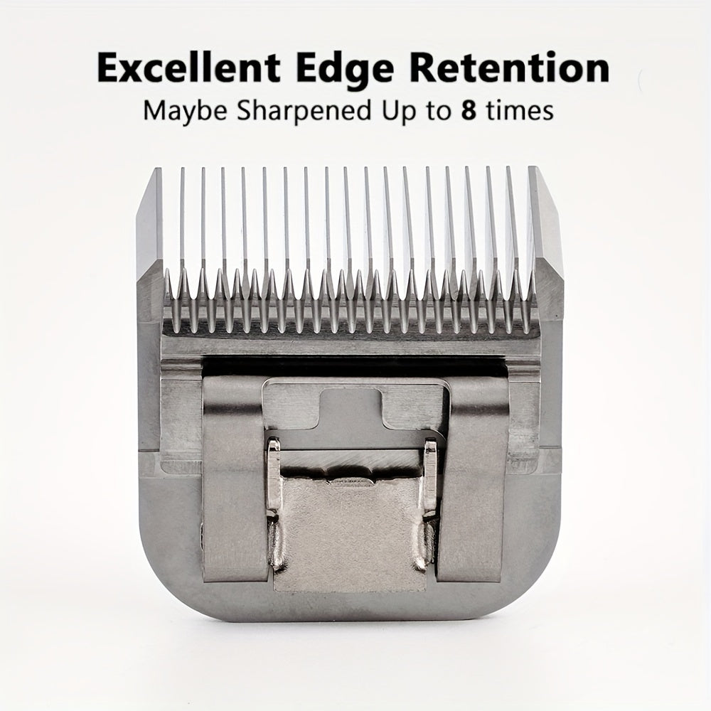4-Pack A5 Dog Grooming Clipper Blades Set - Detachable Stainless Steel Blades #10 #7F #5F #4F Compatible with Andis Oster Heiniger & All A5 Series Clippers, Professional Pet Grooming Replacement Blades