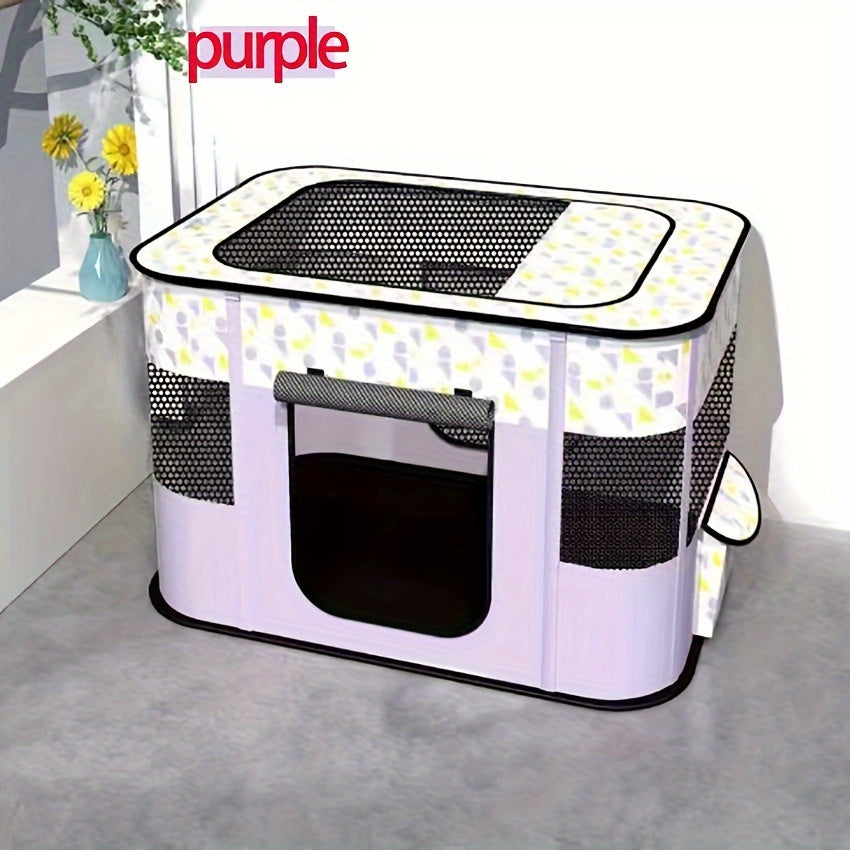 Foldable Pet Playpen for Dogs Cats Puppies Kittens Rabbits Portable Dog Exercise Kennel Indoor Outdoor Camping Travel with Storage Bag Purple Green M L XL XXL