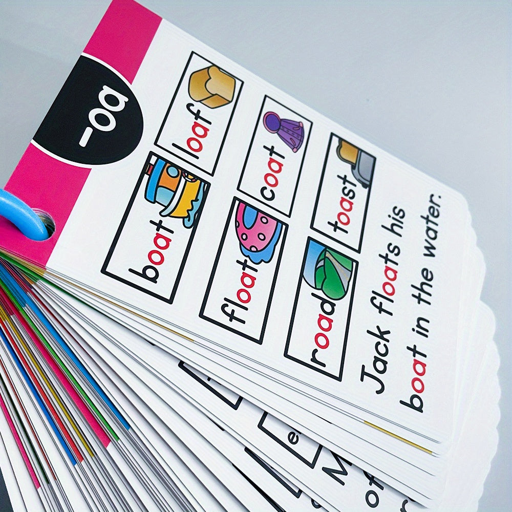 LACHILLY 107-Group Phonics Flashcards for Kids – CVC Word Learning Cards with Colorful Illustrations, I Can Read English Learning, Educational Memory Game & Teaching Aid
