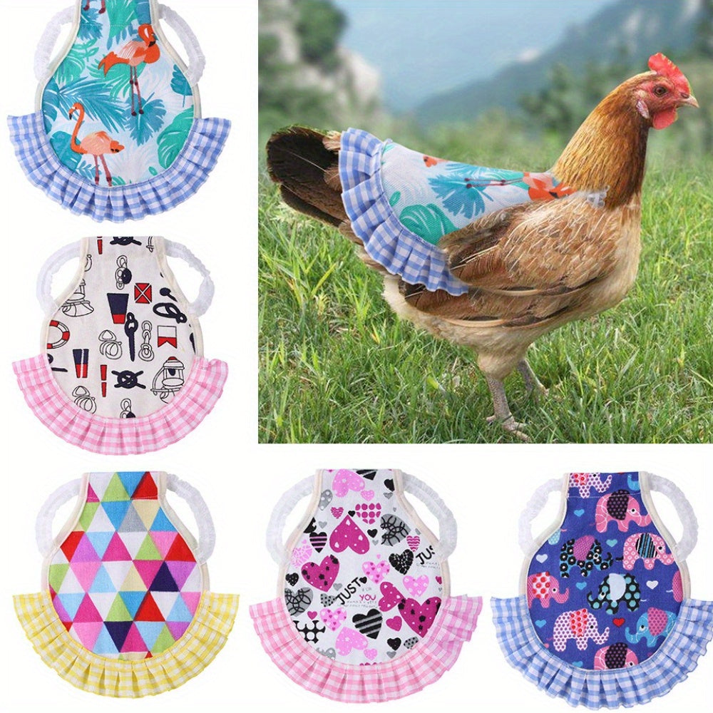 Pet Chicken Clothes Ruffled Vest Costume for Chickens Ducks Geese - Elastic Band Chest Harness Vest Outfit for Backyard Poultry - Funny Chicken Costume Gift for Chicken Lovers Assorted Styles