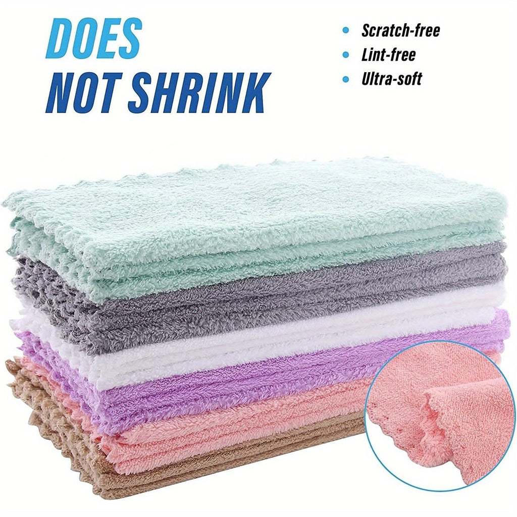 40-Pack Cleaning Cloths – Soft Absorbent Household Rags 9.4x9.4", Multi-Purpose Square Towels for Kitchen Bathroom Car Cleaning, Random Colors, Year-Round Use, Great Gift for Mom