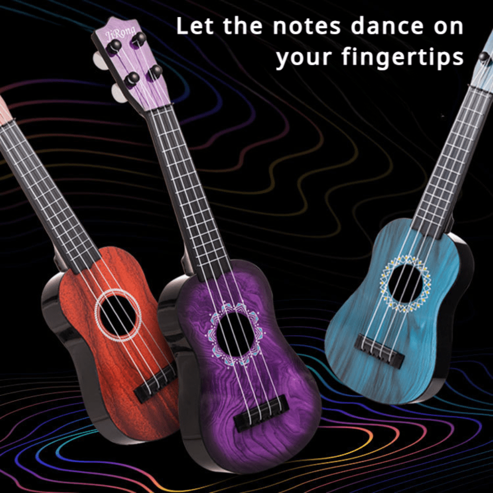 Kids Ukulele Toy Guitar 16.5 Inch Beginner Starter Musical Instrument Toy Early Music Education Gift for Children Toddlers Purple Blue Red Green White Black