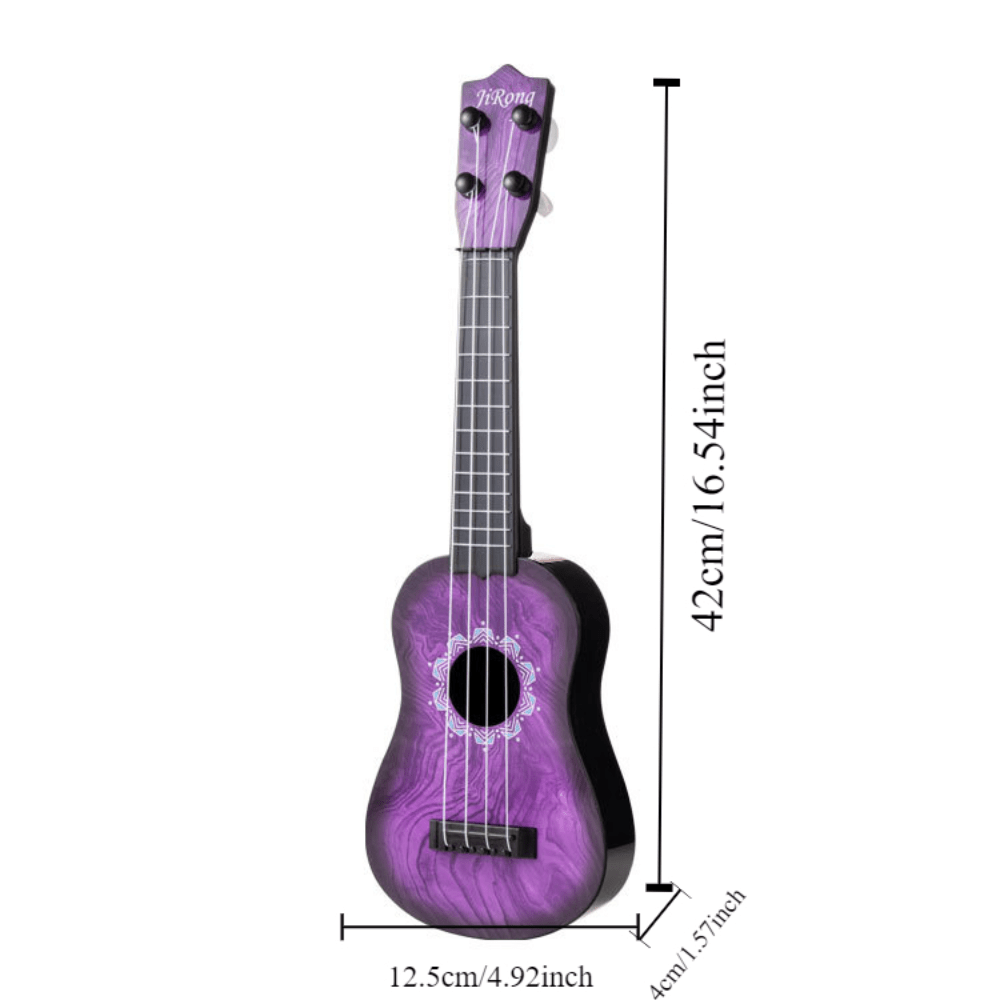 Kids Ukulele Toy Guitar 16.5 Inch Beginner Starter Musical Instrument Toy Early Music Education Gift for Children Toddlers Purple Blue Red Green White Black