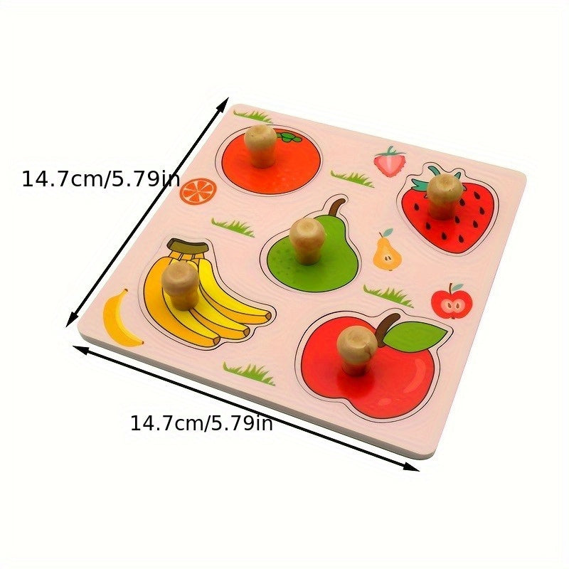 3D Wooden Puzzle Identification Boards for Kids 2pcs – Random Pattern Handheld Jigsaw Early Learning Toy, Montessori Shape & Pattern Recognition Activity, Holiday Gift for Toddlers Boys Girls Ages 2 3 4+