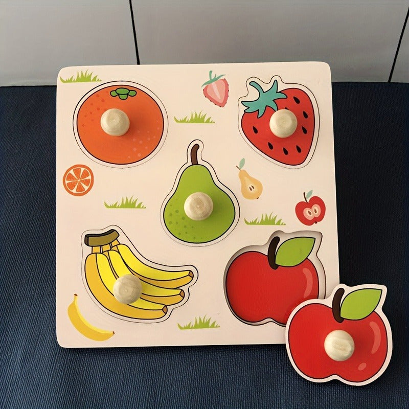 3D Wooden Puzzle Identification Boards for Kids 2pcs – Random Pattern Handheld Jigsaw Early Learning Toy, Montessori Shape & Pattern Recognition Activity, Holiday Gift for Toddlers Boys Girls Ages 2 3 4+