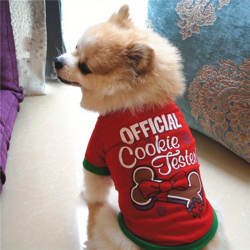 Dog Christmas Costume Set 3 Pieces – Santa Claus Vest & Holiday T-Shirt Pet Clothes for Dogs and Cats, XS to L Sizes, Festive Party Outfit for Christmas Celebrations, Cute Pet Holiday Gift