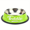 Personalized Stainless Steel Pet Bowl with Custom Name - Anti-Slip Non-Spill Dog & Cat Food Water Bowl, Customized Pet Dish Gift for Dogs Cats, Durable Easy-Clean Metal Bowl with Name Engraving