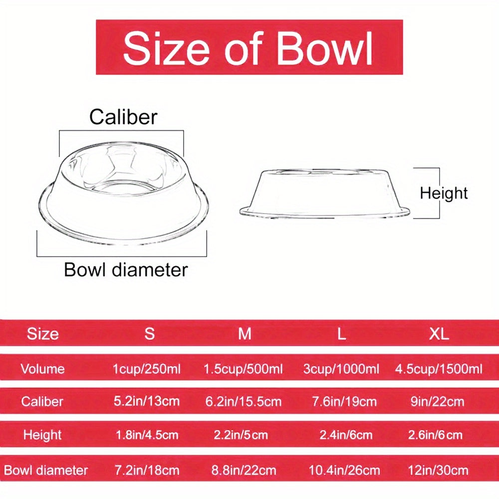 Personalized Stainless Steel Pet Bowl with Custom Name - Anti-Slip Non-Spill Dog & Cat Food Water Bowl, Customized Pet Dish Gift for Dogs Cats, Durable Easy-Clean Metal Bowl with Name Engraving