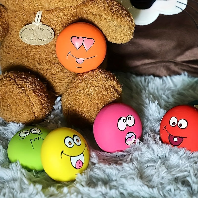 3-Pack Squeaky Dog Ball Toys for Training, Teeth Cleaning & Fetch – Durable Interactive Chew Balls for Small Medium Large Dogs, Multi-Function Pet Play Balls, Fun Random Color Surprise Set