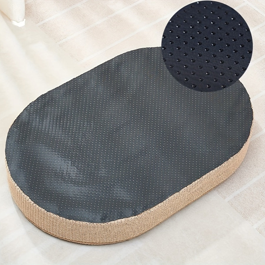 Cat Scratching Board and Bed – Woven Sisal Cat Scratcher Lounge with Cat Ear Design, Large Size, No Shedding, Durable Reversible Cat Scratch Pad for Indoor Cats, Kittens & Senior Cats