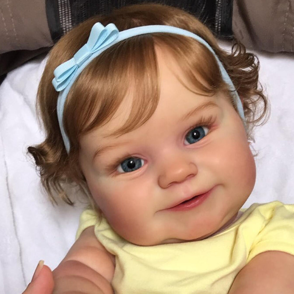 Reborn Baby Doll 20 Inch Full Vinyl Body with 3D-Paint Skin, Lifelike Smiling Toddler Doll with Hand-Rooted Hair, Bottle, Pacifier & Outfit – Realistic Baby Doll Gift for Kids Girls Ages 3+ Birthday Christmas