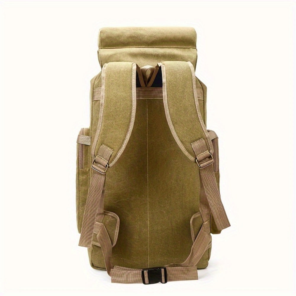90L Hiking Backpack Large Capacity Camping Mountaineering Pack – Wear-Resistant Waterproof Multi-Day Trekking Rucksack for Men & Women, Outdoor Travel Bag, Green Khaki Black