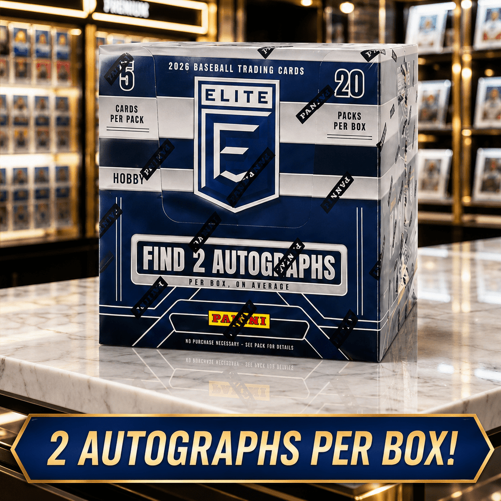 2026 Panini Donruss Elite Baseball Hobby Box – 20 Packs, 2 Autographs Per Box, Kaboom Chase, Memorabilia Cards, Legends & Prospects – Premium Sealed Baseball Trading Card Collector Set