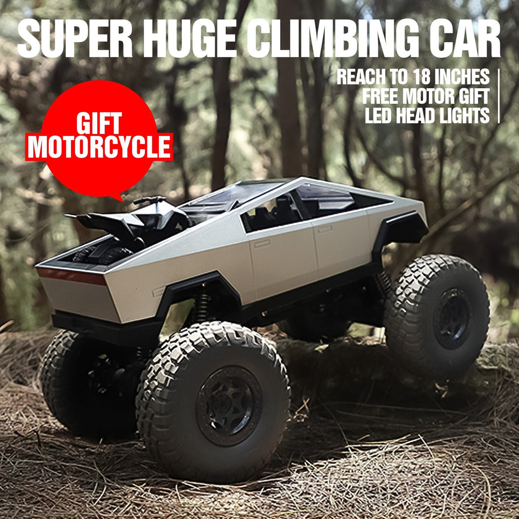 Giant 18.1 Inch RC Monster Truck with Free Bonus Mini RC Motorcycle - 4WD Remote Control Truck, All-Terrain Climbing Vehicle, Shockproof Suspension, Anti-Slip Tires, Kids Gift