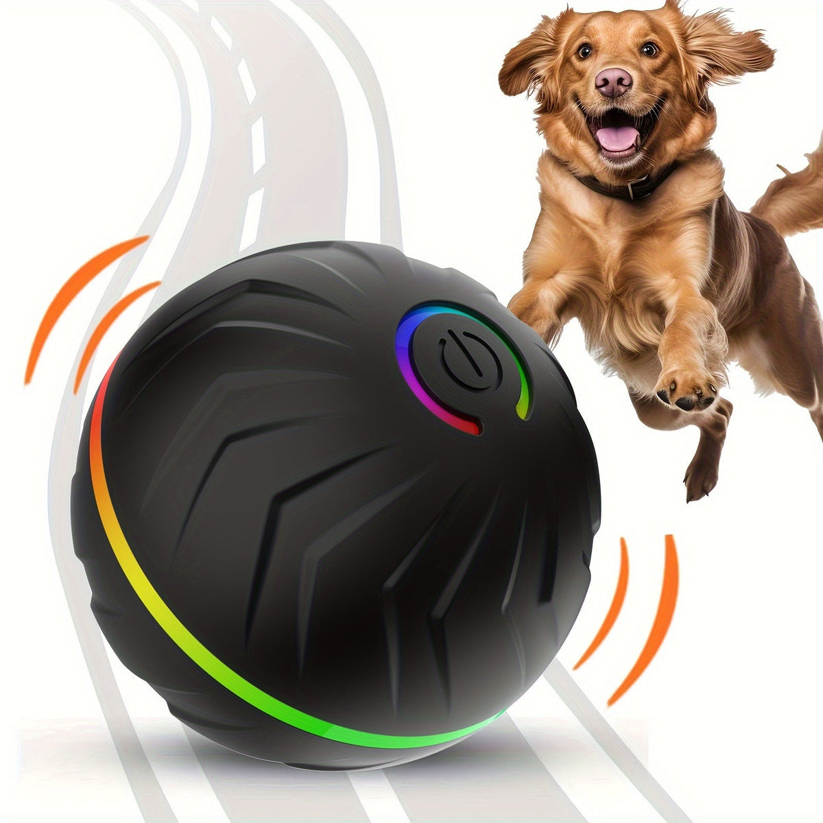 Smart Interactive Dog Toy Ball with LED Lights – Automatic Random Rolling & Jumping, 4-Hour Battery Life, USB Rechargeable, Works on Floors, Tile, Carpet & Lawn