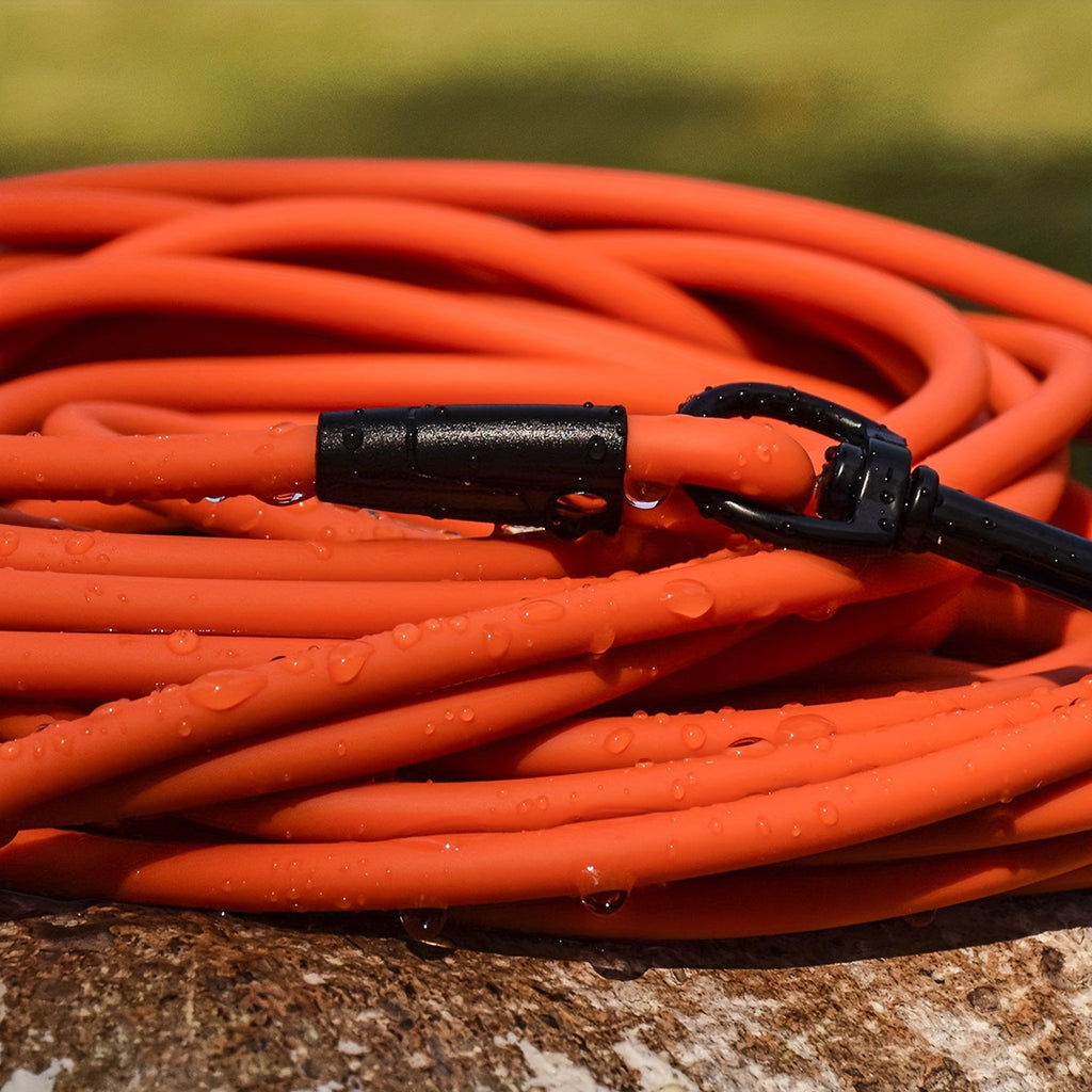 Long Dog Training Leash for Outdoor Use - Weatherproof PVC Coated Nylon Recall Leash for Beach, Yard, Hiking & Camping, Improves Obedience & Recall, 6 Colors 4 Sizes (M/L/XL/XXL)