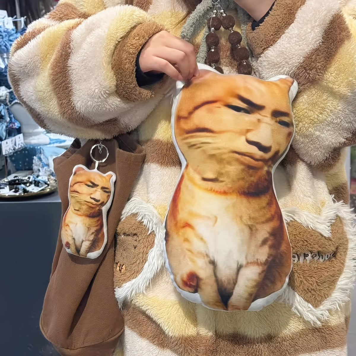 Custom Ugly Cat Pillow - Funny Photo Printed Irregular Shaped Plush Toy, Personalized Cat & Dog Face Cushion, Quirky Simulation Pet Commemorative Gift Pillow or Keychain (3 Sizes)