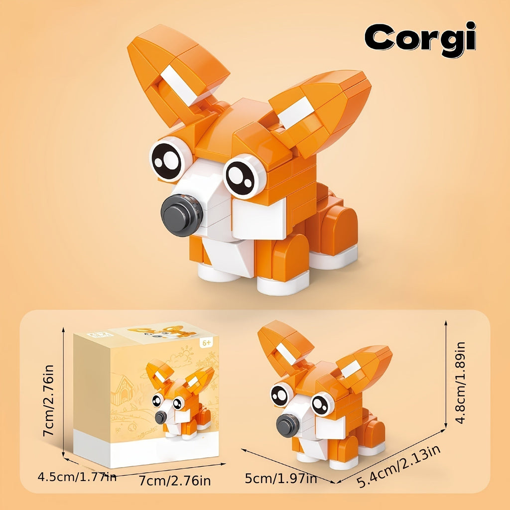 10pcs Cute Animal Building Block Set for Kids - Mini Puppy Rabbit Duck Piglet Figure Building Blocks, Creative Educational Animal Toy for Toddlers, Christmas Birthday Gift Box for Boys Girls Ages 3+