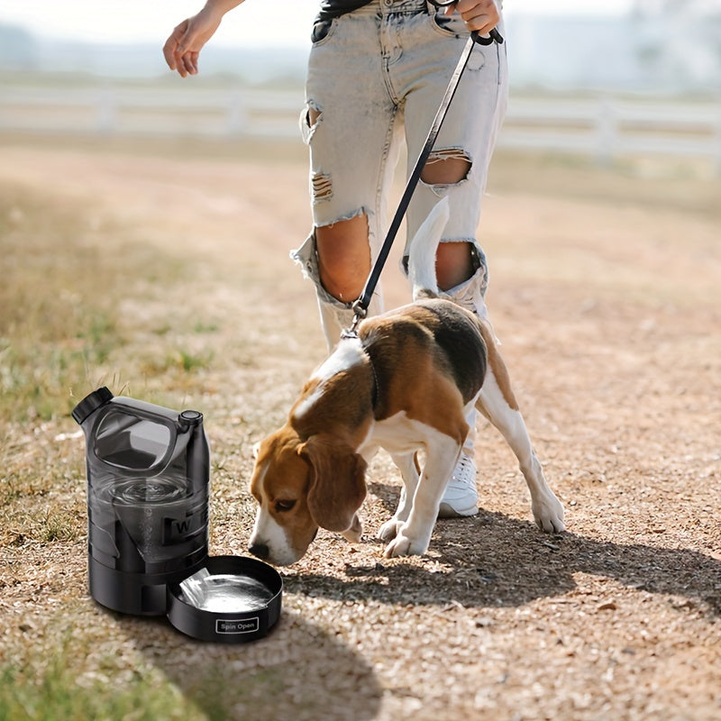 Dog Water Bottle Dispenser 3000ml/101oz with Pull-Out Drinking Bowl - Portable Travel Water Bowl for Dogs Camping Hiking Walking Park Beach - Large Capacity Pet Water Bottle Leak-Proof BPA-Free