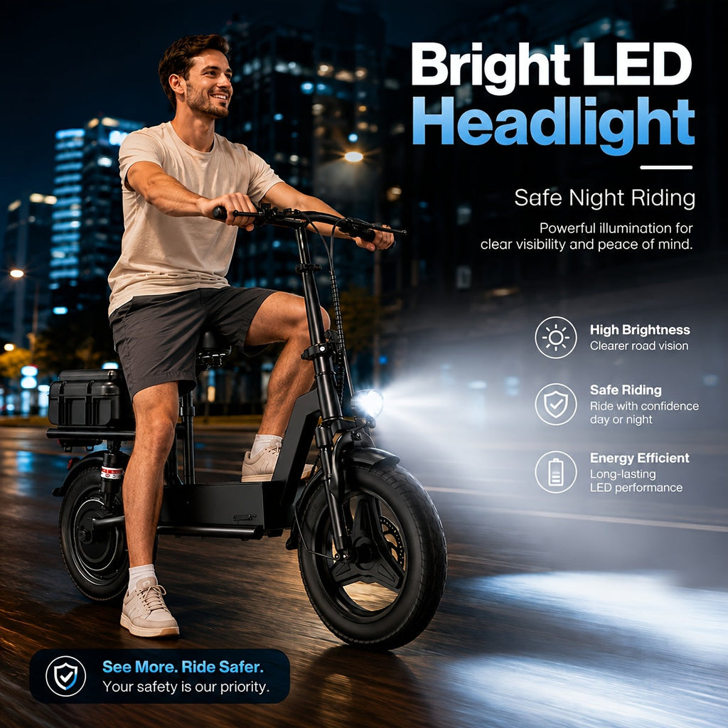 G11 Electric Scooter with Cushion Seat 54.6V – Foldable Commuter E-Scooter with Padded Saddle for Adults, Urban Commuter Trips, Comfortable Long-Ride Design