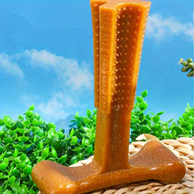 Durable Dog Chew Toy T-Shape – Non-Breakable Textured Gum Toy with Ergonomic Grip for Aggressive Chewers, Puppies & Adult Dogs, Tough Plastic Teeth Cleaning Chew