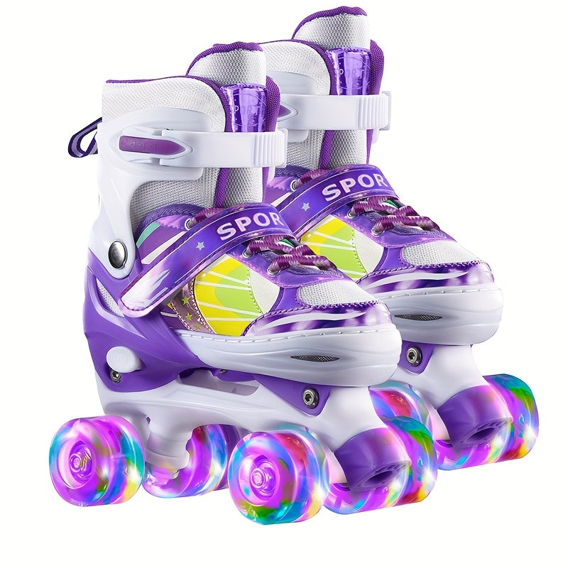 Kids Adjustable Roller Skates 3 Fit Levels Breathable Mesh Beginner Children Roller Skates 6 Colors Small Medium Large Little Kid Big Kid Youth Sizes Boys Girls Outdoor Indoor Skating