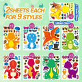 18 Sheets Dinosaur Make-a-Face Stickers for Kids – DIY Dinosaur Sticker Activity Sheets, Fun Craft Party Favors & Supplies for Dinosaur Themed Birthday Party, Goodie Bag Fillers for Boys & Girls