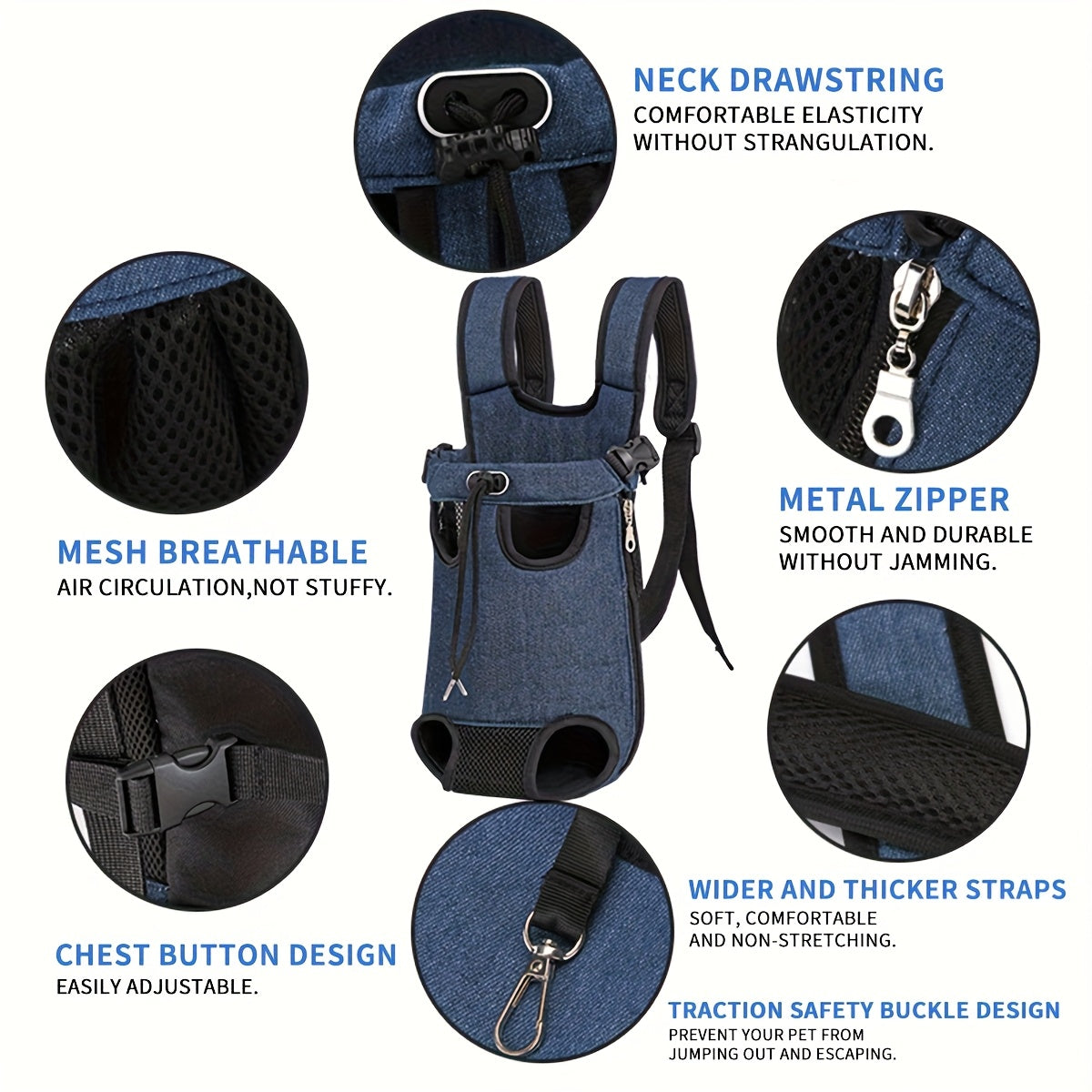 Hands-Free Pet Backpack Carrier for Cats & Small Dogs – Breathable Mesh Harness with Adjustable Shoulder Straps, Outdoor Travel Bag for Hiking, Cycling & Park Walks, Perfect Halloween & Christmas Gift