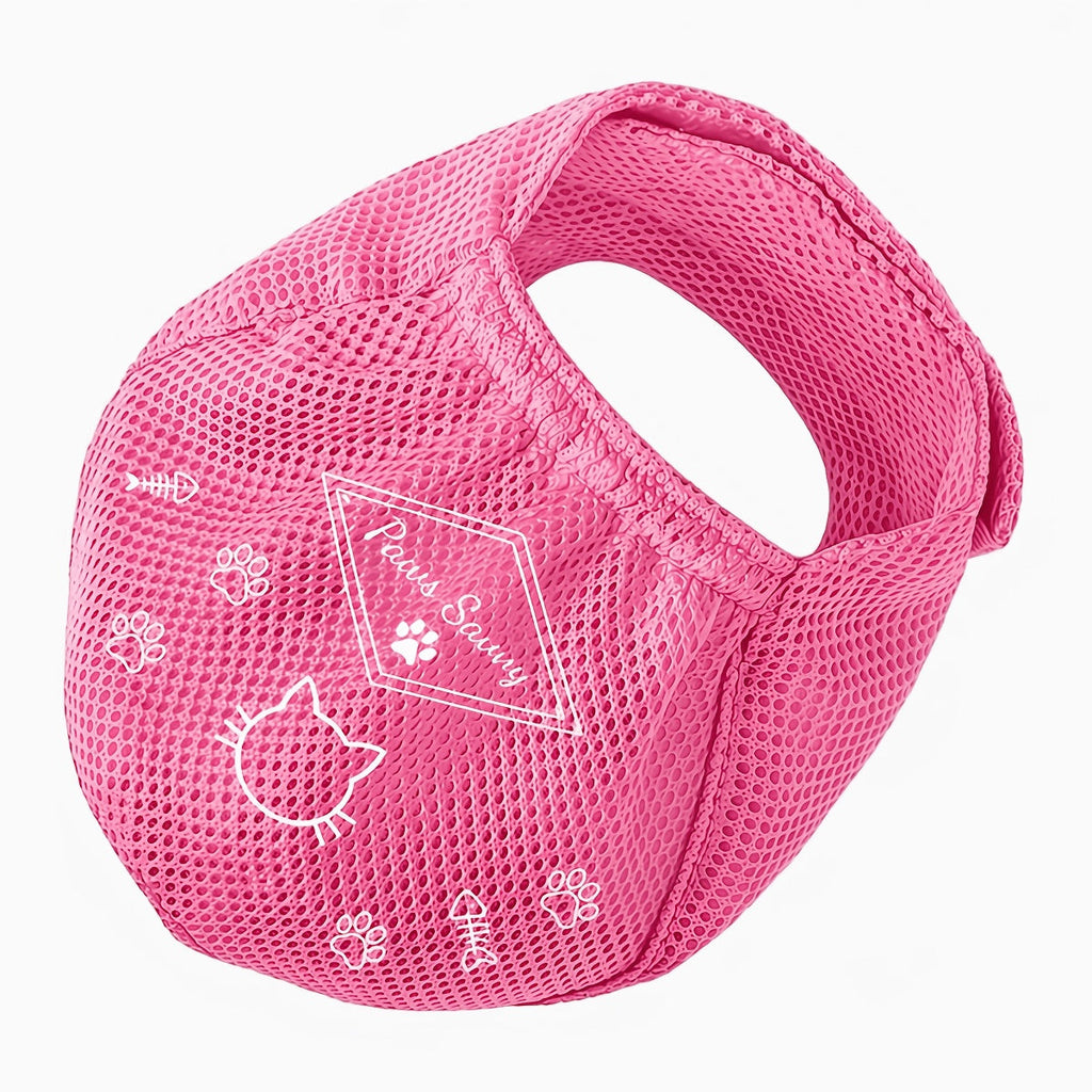 Cat Muzzle for Grooming - Adjustable Breathable Anti-Bite Cat Grooming Mask with Mesh Design, Comfortable Pet Care Hood for Nail Trimming, Bathing, Vet Visits & Cleaning, Christmas Holiday Print Gift