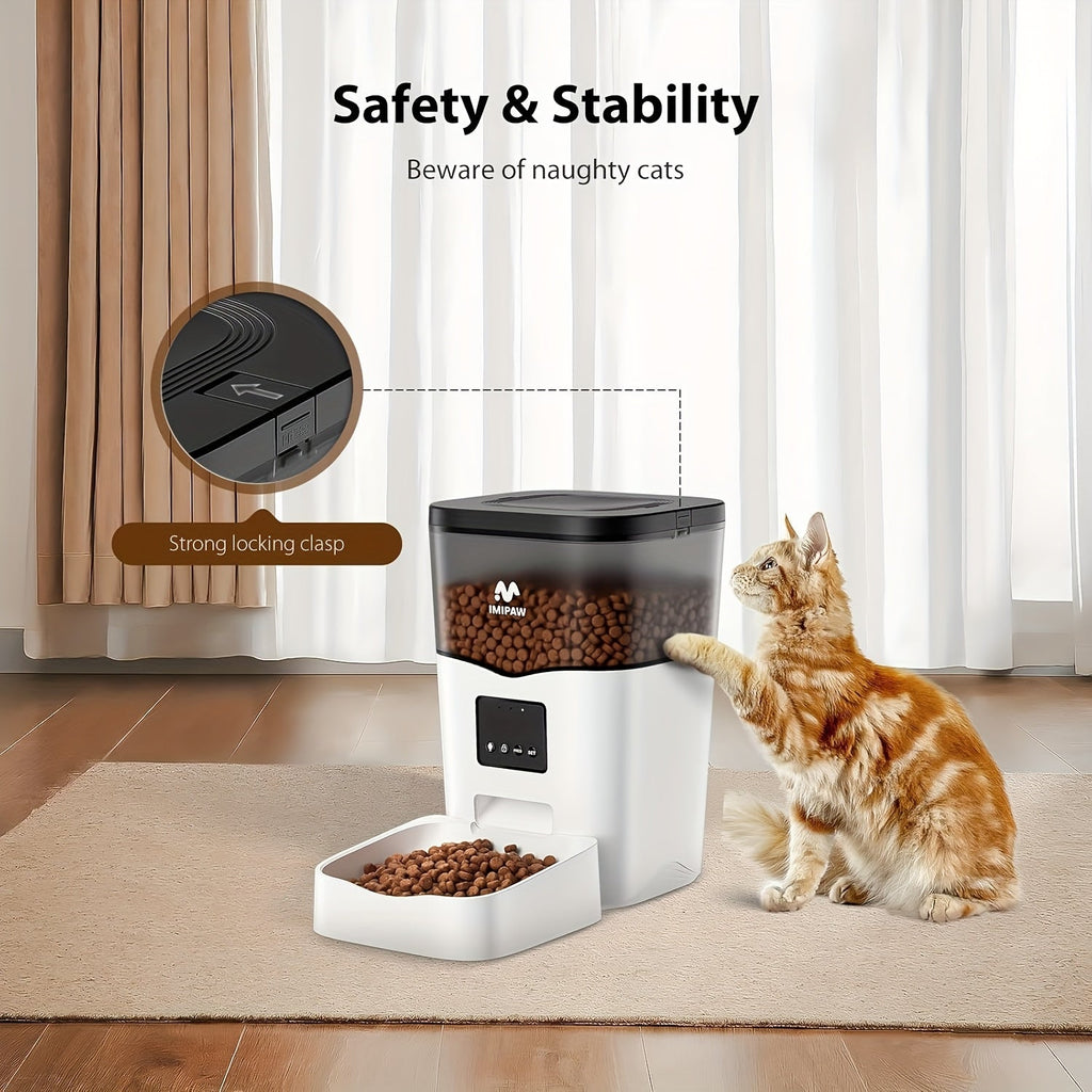Smart WiFi Cat Feeder 3L Automatic Pet Food Dispenser with App Control – Up to 10 Meals Per Day, Camera & Voice Assistant Compatible, USB-Powered, Remote Monitoring for Cats & Dogs