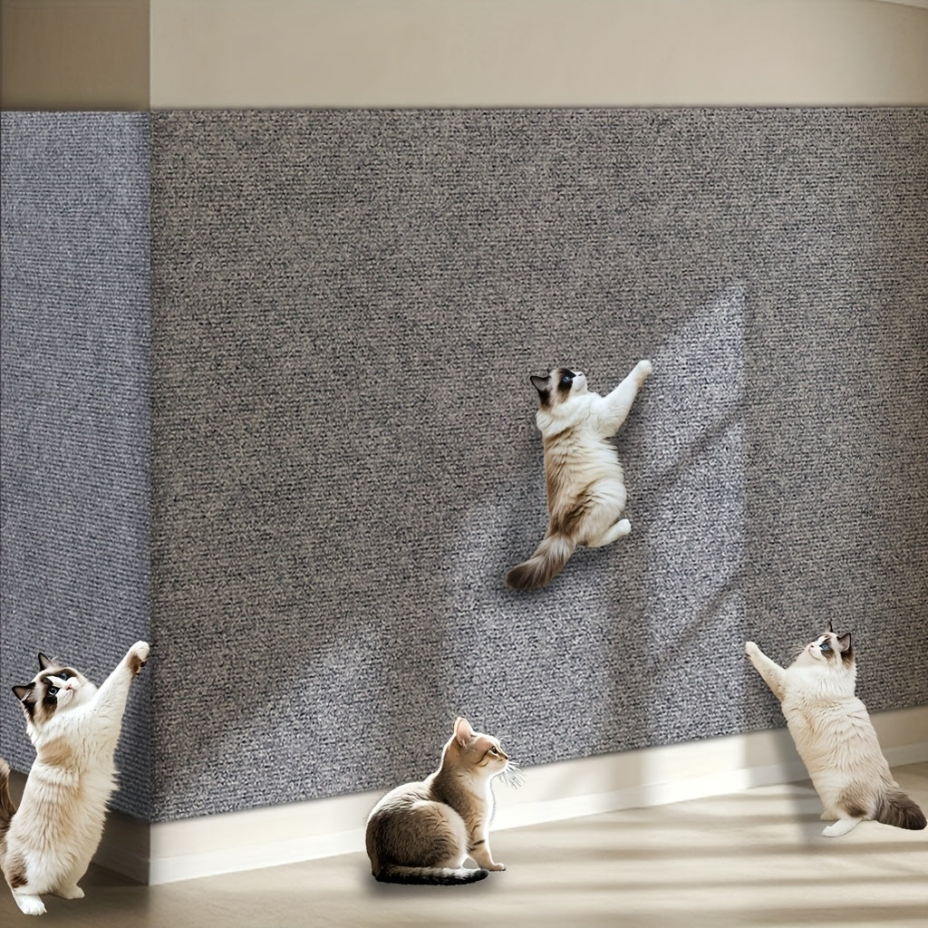 Self-Adhesive Cat Scratching Mat for Walls & Furniture – Scratch-Resistant Felt & Polyester Cat Climbing Pad, Furniture Protector, Interactive Indoor Cat Scratcher for Home Decor