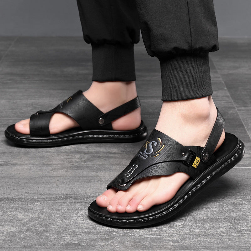 Men's Hiking Sandals with Arch Support – Slip-On Sports Beach Walking Sandals, Lightweight Casual Outdoor Shoes, Black Grey Brown, Sizes US 7–13.5, All Season Comfort
