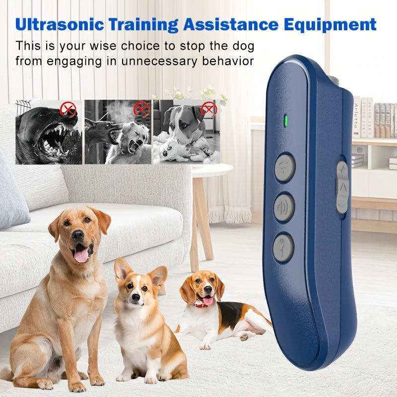 Anti Barking Device Rechargeable Ultrasonic Dog Bark Deterrent - Soundwave Technology Stop Barking Humanely, Safe for All Dog Sizes, No Shock No Shouting Indoor Outdoor Dog Behavior Training Tool