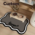 Personalized Quick-Dry Pet Feeding Mat Custom Name Paw Print Design Anti-Splash Absorbent Washable Placemat for Dogs and Cats 3 Styles Dark Gray Pink Yellow Brown