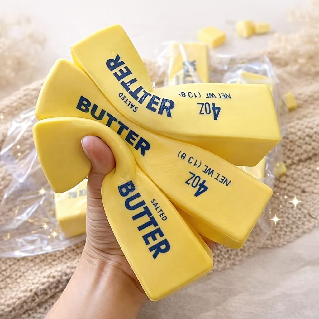 6pcs Butter Stick Squishy Toys Ultra Soft Slow Rising Food Shaped Sensory Fidget Toys for Stress Anxiety Relief Kids Teens Adults Party Favors Classroom Prizes Birthday Holiday Gifts – 3 Classic + 3 New Styles