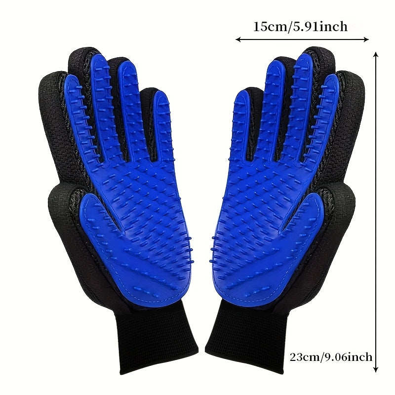 Pet Grooming Gloves 2-Pack for Dogs & Cats - Deshedding Massage Brush Glove for Removing Loose Fur Hair Shedding Control Cat Dog Cleaning Petting Grooming Tool Gift