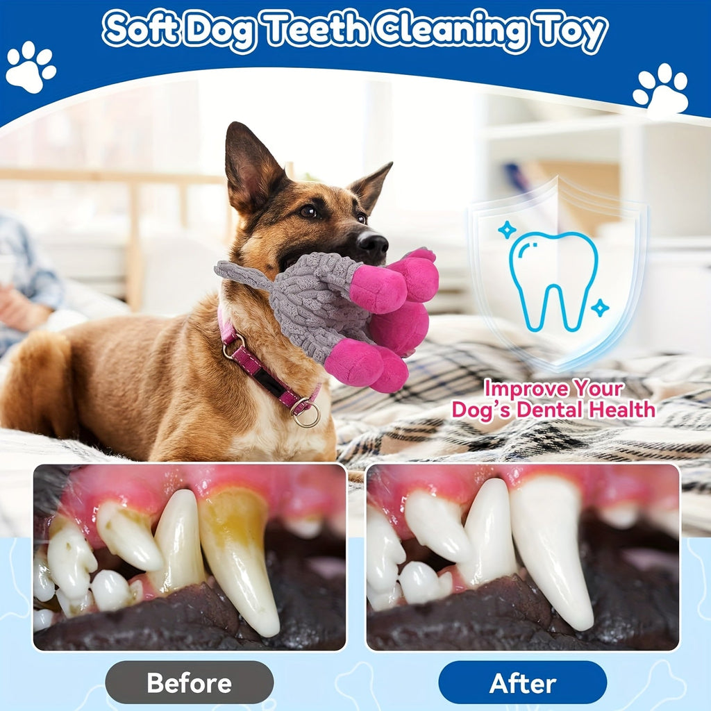 Pink Donkey Squeaky Plush Dog Toy – Cute Noisy Stuffed Animal Chew Toy for Small & Medium Dogs, Soft Interactive Bite Doll for Puppies, Fun Gift for Dog Lovers and Pet Play