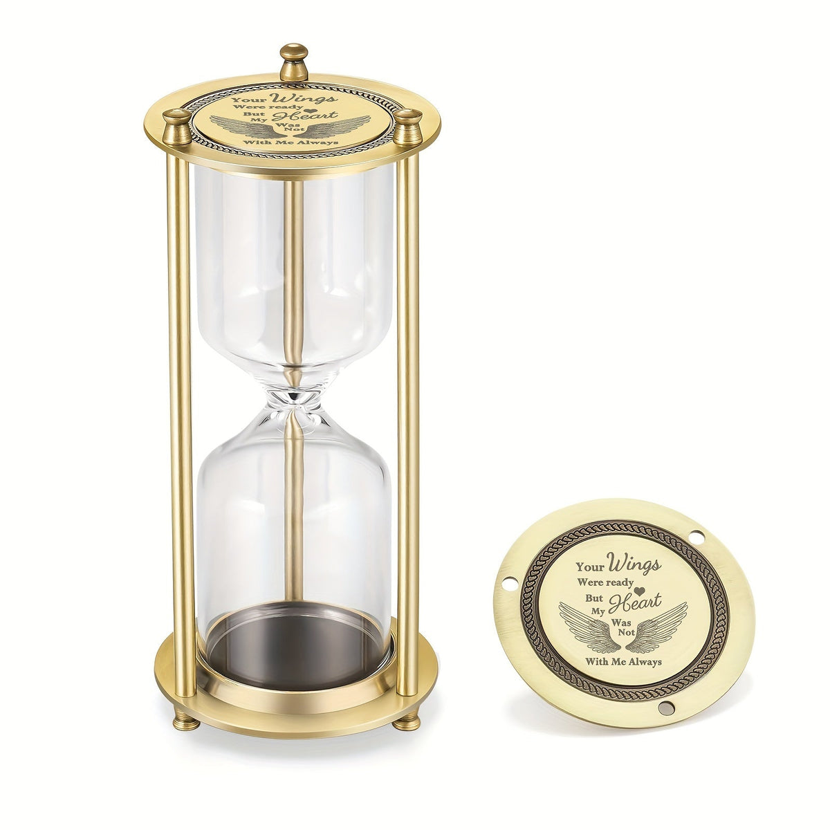 Timeless Hourglass Memorial Urn for Human & Pet Ashes - Fillable Keepsake Urn with Zinc Alloy Frame, Small Decorative Cremation Urn for Adults, Loved Ones & Pets, Elegant Remembrance Gift