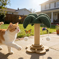 Sisal Cat Scratching Pole Set with Clown Hat Vertical Scratch Plate & Cat Climbing Frame - Wear-Resistant Cat Scratcher Toy with Teasing Stick for Indoor Cats Kittens Millet Shape Turtle Shape