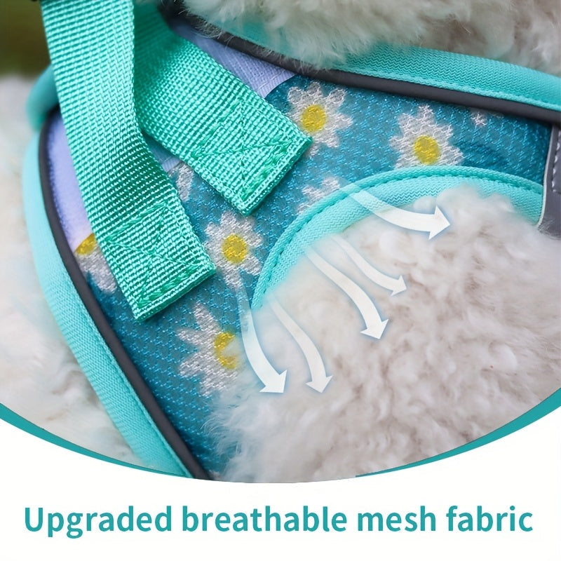 No-Pull Dog Harness and Leash Set for Small to Medium Dogs - Soft Mesh Reflective Adjustable Puppy Vest Harness for Walking Running and Training, Escape-Proof Pet Harness