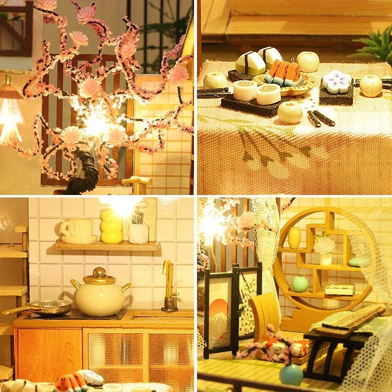 Japanese Style Villa Wooden 3D Puzzle Model Kit – Handmade DIY Architectural Miniature House, Forest Garden Cottage 3-Story Building, STEM Craft Gift for Adults & Teens