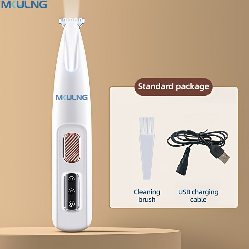 Pet Hair Clipper USB Rechargeable Cordless Silent Dog Cat Grooming Kit Electric Razor Trimmer with Scissors & Comb Grooming Tool for Dogs Cats White