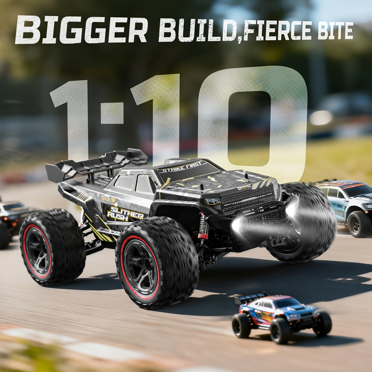 1:10 Brushless RC Car for Adults 37+ MPH - 4WD High Speed Off-Road Monster Truck, 2x3S 11.1V Battery 40-Min Runtime, Metal Gear Servo, Oil-Filled Shocks, Extra Swing Arms | Professional RC Crawler Gift