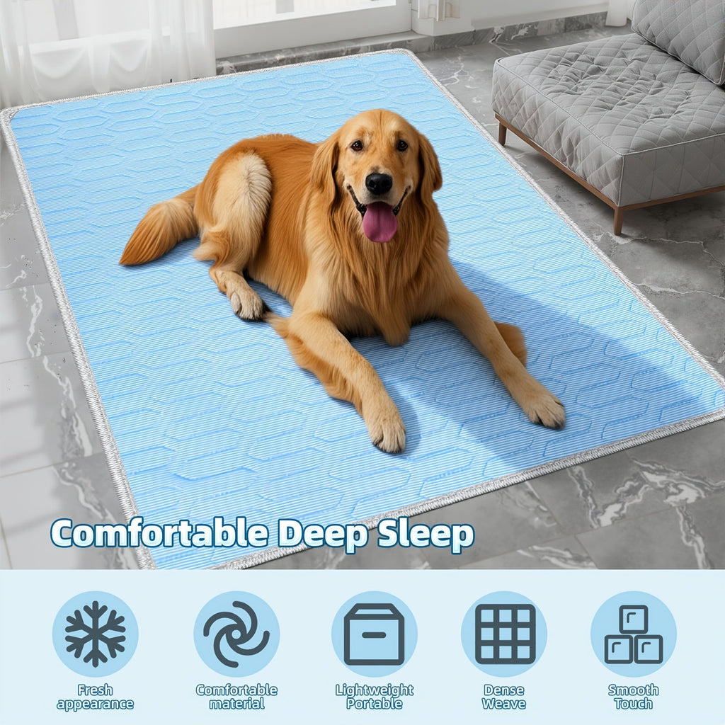 2026 Upgraded Summer Pet Cooling Mat - Ice-Cool Sweat Absorbent Sleeping Pad for Cats & Dogs, Keeps Pets Cool All Summer, 3 Sizes M/L/XL for Small Medium & Large Pets (Blue)